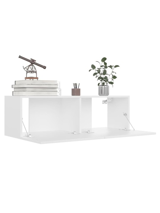 Televizoriaus spintelės, 4vnt., baltos, 100x30x30cm, MDP