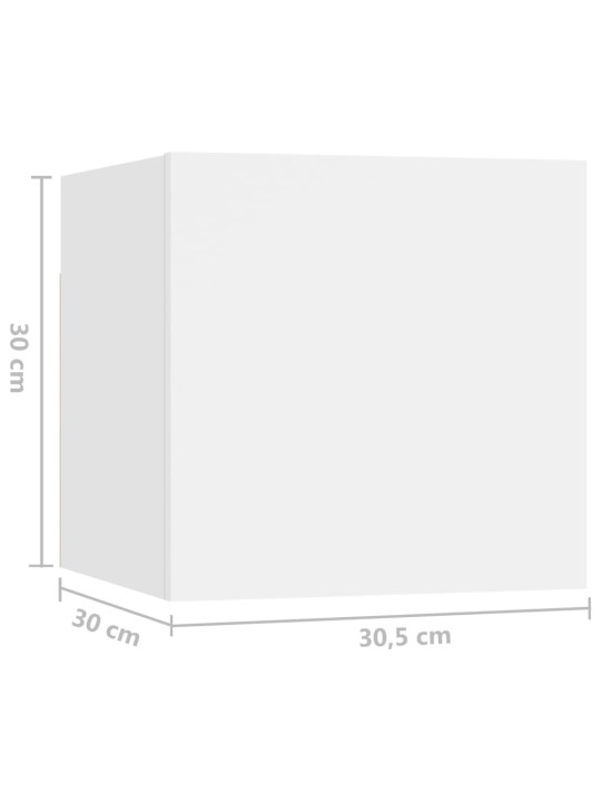 Televizoriaus spintelių komplektas, 7 dalių, baltas, MDP