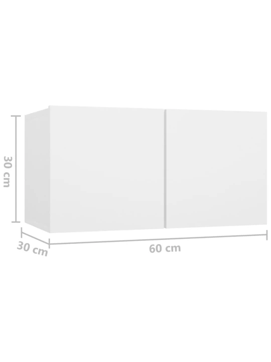 Televizoriaus spintelių komplektas, 8 dalių, baltas, MDP