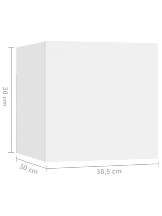 Televizoriaus spintelių komplektas, 7 dalių, baltas, MDP