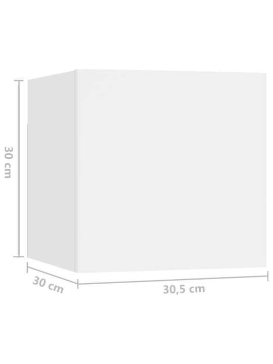Televizoriaus spintelių komplektas, 4 dalių, baltas, MDP