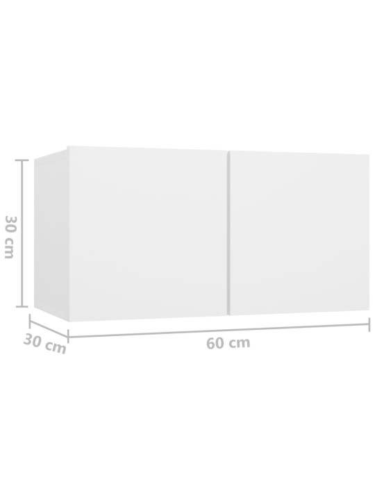 Televizoriaus spintelių komplektas, 4 dalių, baltas, MDP
