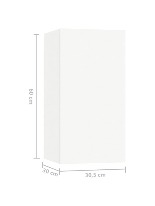 Televizoriaus spintelių komplektas, 10 dalių, baltas, MDP