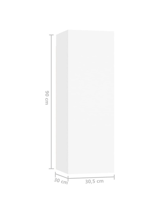 Televizoriaus spintelių komplektas, 10 dalių, baltas, MDP