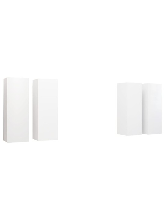 Televizoriaus spintelės, 4vnt., baltos, 30,5x30x90cm, MDP