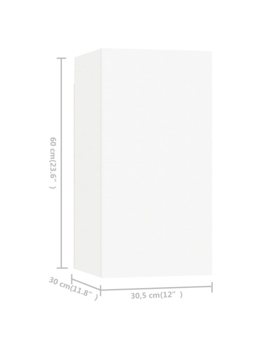 Televizoriaus spintelės, 7vnt., baltos, 30,5x30x60cm, MDP