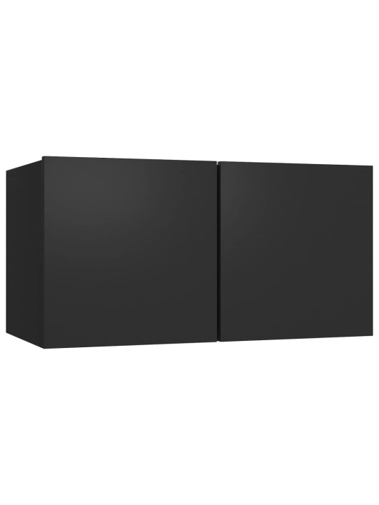 Televizoriaus spintelės, 4vnt., juodos, 60x30x30cm, MDP