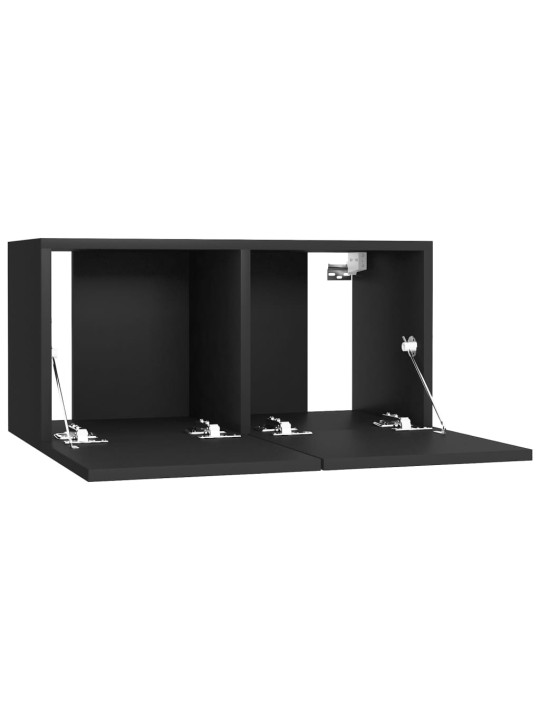 Televizoriaus spintelės, 4vnt., juodos, 60x30x30cm, MDP