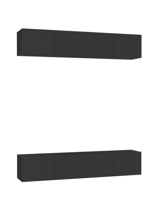 Televizoriaus spintelės, 4vnt., juodos, 80x30x30cm, MDP
