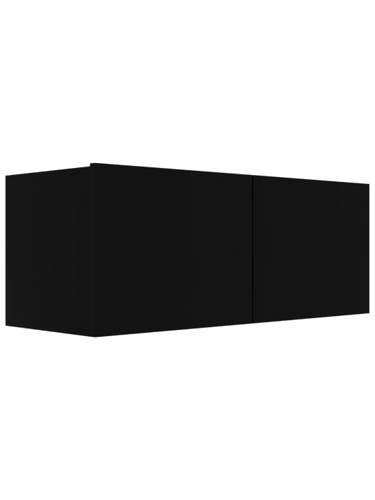 Televizoriaus spintelės, 4vnt., juodos, 80x30x30cm, MDP