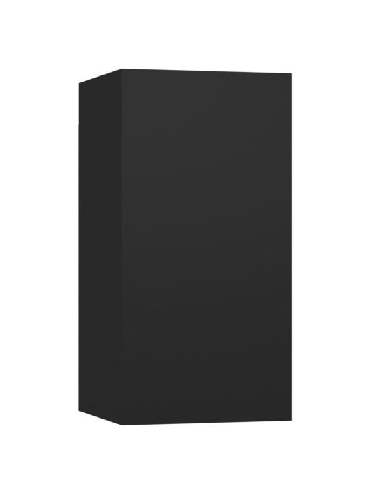 Televizoriaus spintelės, 7vnt., juodos, 30,5x30x60cm, MDP