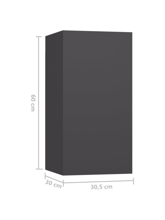 Televizoriaus spintelės, 7vnt., pilkos, 30,5x30x60cm, MDP