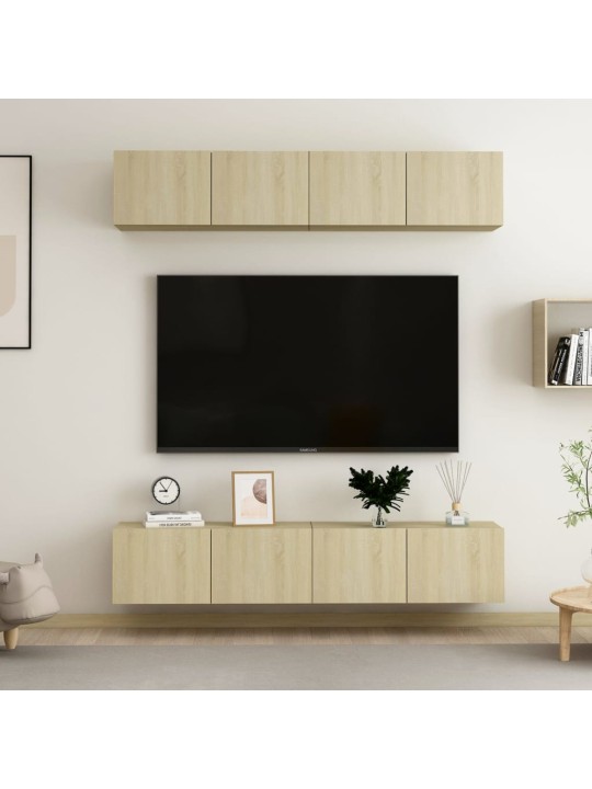 Televizoriaus spintelės, 4vnt., ąžuolo, 80x30x30cm, MDP