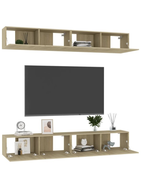 Televizoriaus spintelės, 4vnt., ąžuolo, 100x30x30cm, MDP