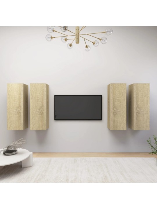 Televizoriaus spintelės, 4vnt., ąžuolo, 30,5x30x90cm, MDP