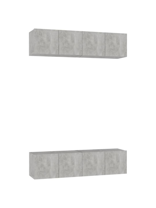 Televizoriaus spintelės, 4vnt., betono pilkos, 60x30x30cm, MDP