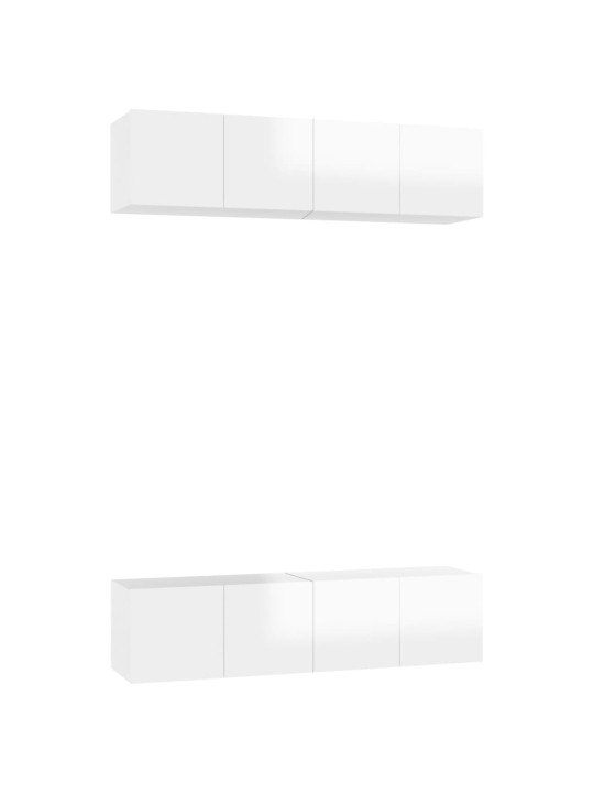 Televizoriaus spintelės, 4vnt., baltos, 60x30x30cm, MDP