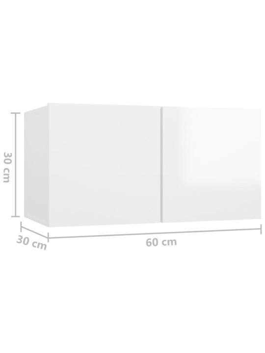 Televizoriaus spintelės, 4vnt., baltos, 60x30x30cm, MDP