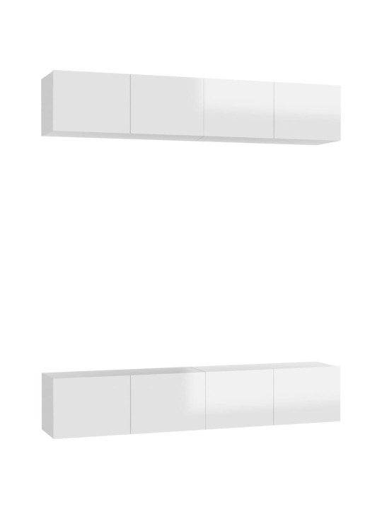 Televizoriaus spintelės, 4vnt., baltos, 80x30x30cm, MDP