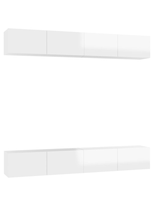 Televizoriaus spintelės, 4vnt., baltos, 100x30x30cm, MDP