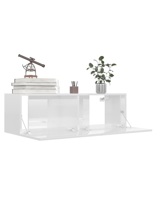 Televizoriaus spintelės, 4vnt., baltos, 100x30x30cm, MDP
