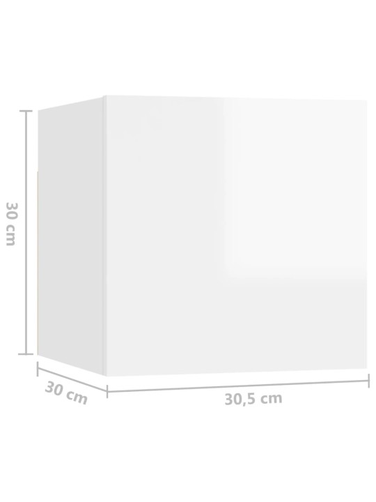 Televizoriaus spintelių komplektas, 4 dalių, baltas, MDP