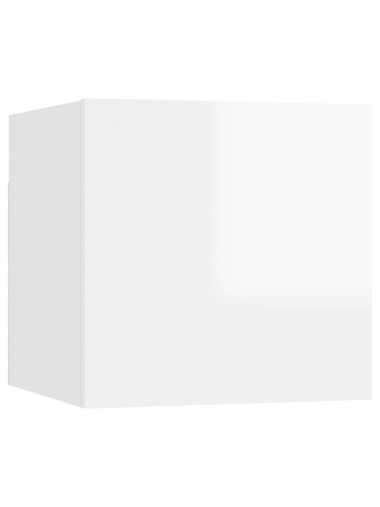 Naktinė spintelė, baltos spalvos, 30,5x30x30cm, MDP, blizgi