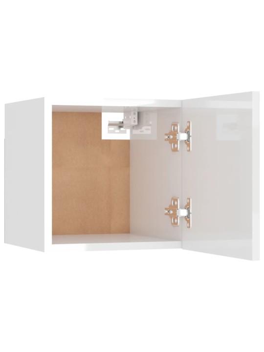 Naktinės spintelės, 2vnt., baltos, 30,5x30x30cm, MDP, blizgios