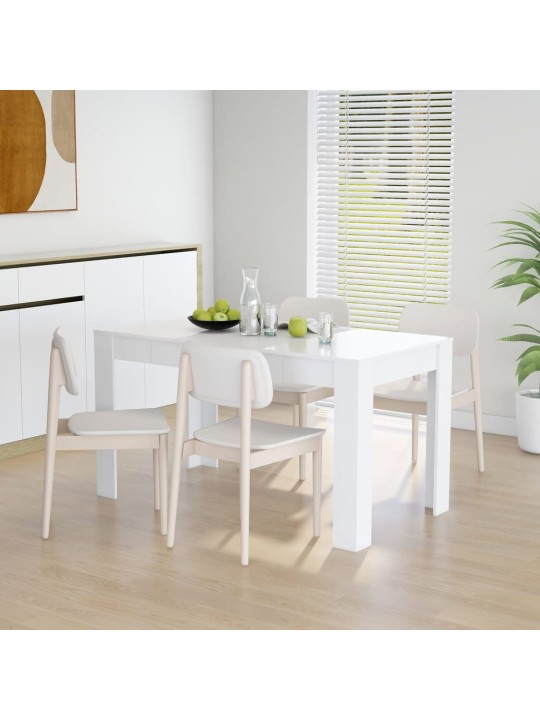 Valgomojo stalas, baltas, 140x74,5x76cm, perdirbta mediena