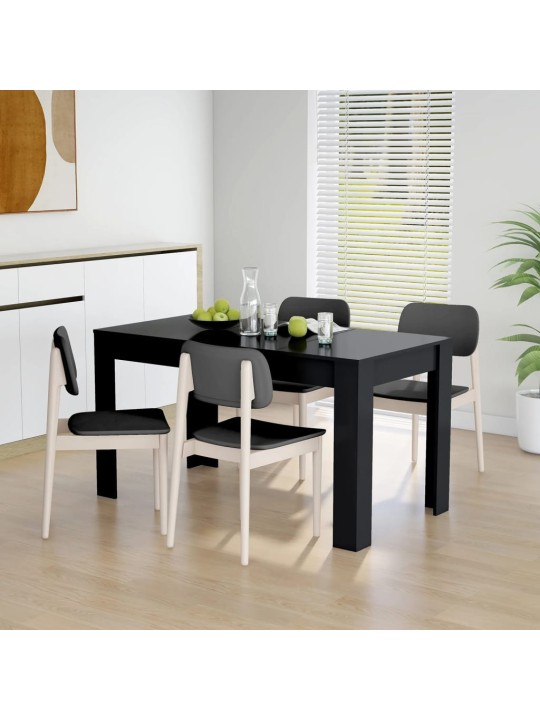 Valgomojo stalas, juodos spalvos, 140x74,5x76cm, MDP