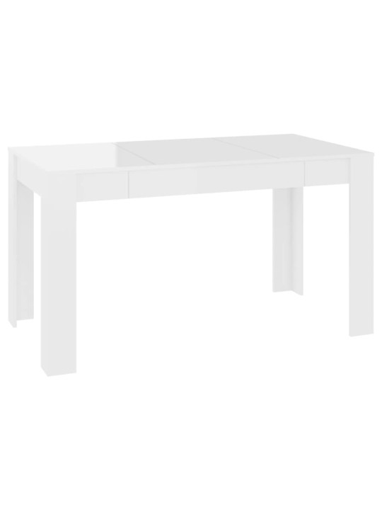 Valgomojo stalas, baltas, 140x74,5x76cm, MDP, ypač blizgus