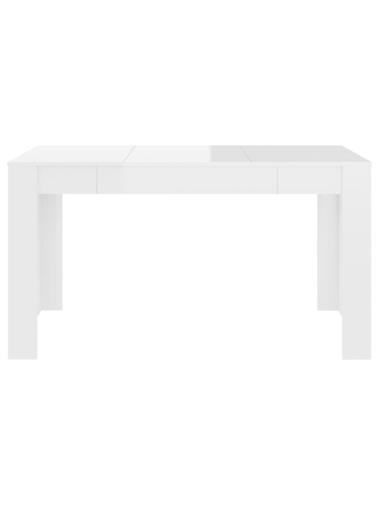 Valgomojo stalas, baltas, 140x74,5x76cm, MDP, ypač blizgus