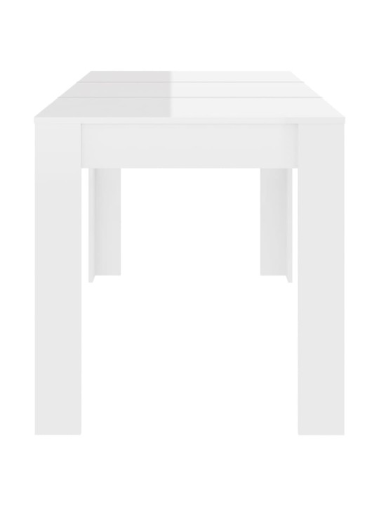 Valgomojo stalas, baltas, 140x74,5x76cm, MDP, ypač blizgus