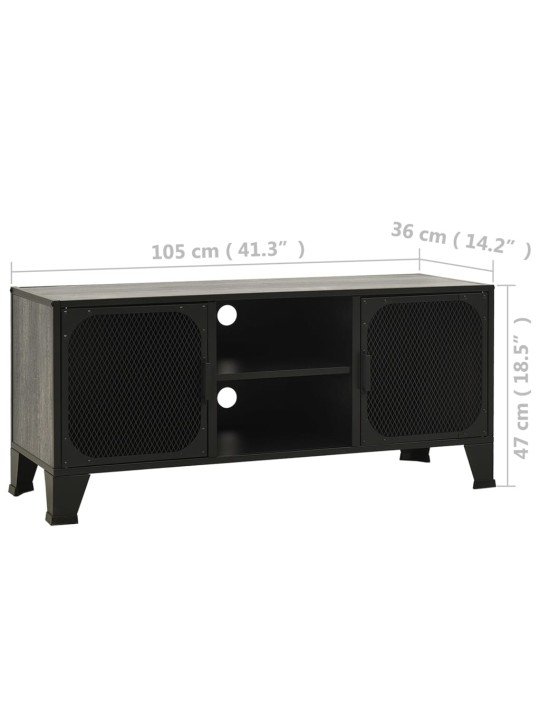 Televizoriaus spintelė, pilka, 105x36x47cm, metalas ir MDF