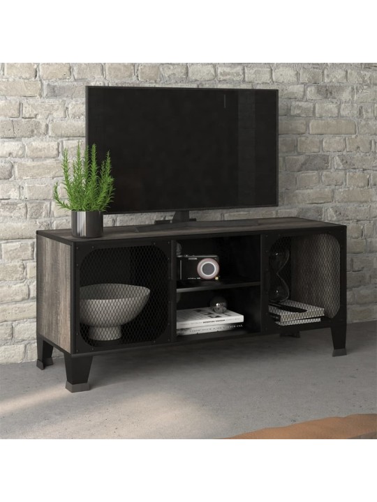 Televizoriaus spintelė, pilka, 105x36x47cm, metalas ir MDF