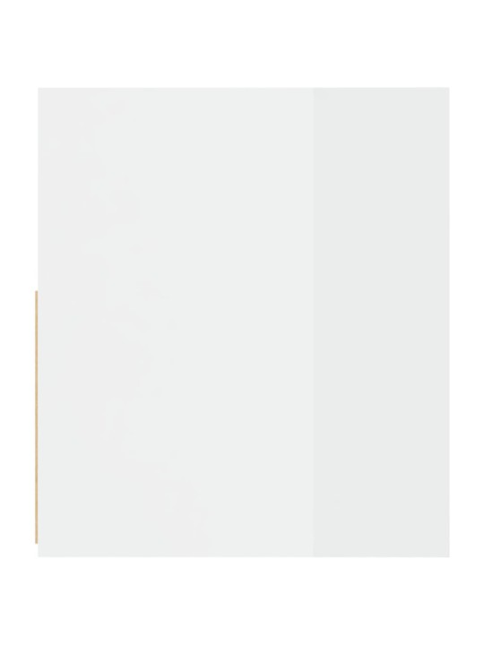 Naktinės spintelės su LED, 2vnt., baltos, 60x35x40cm, blizgios