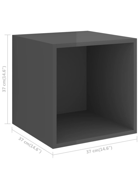 Televizoriaus spintelių komplektas, 5 dalių, pilkas, MDP