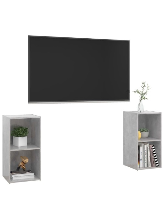 Televizoriaus spintelės, 2vnt., pilkos, 72x35x36,5cm, MDP