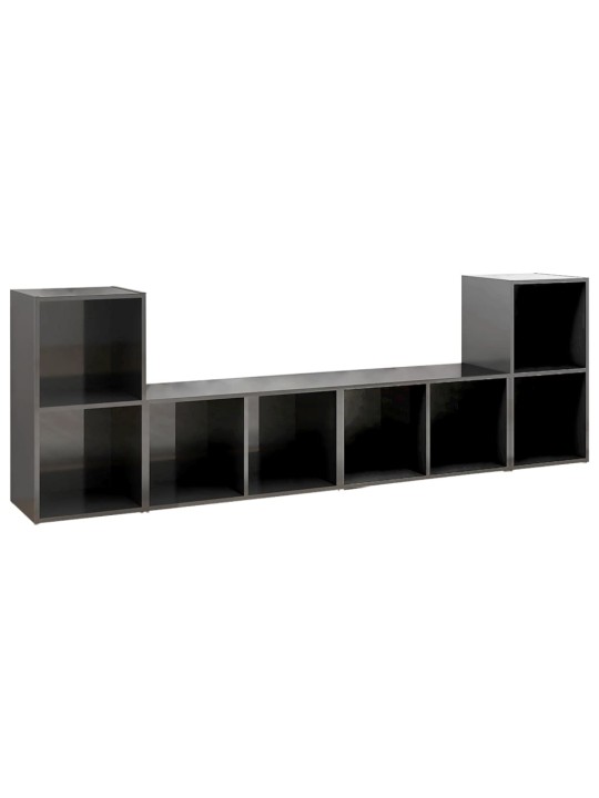 Televizoriaus spintelės, 4vnt., pilkos, 72x35x36,5cm, MDP