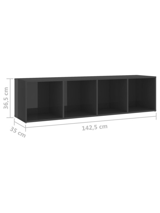 Televizoriaus spintelių komplektas, 3 dalių, pilkas, MDP