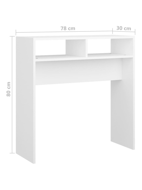 Konsolinis staliukas, baltos spalvos, 78x30x80cm, MDP