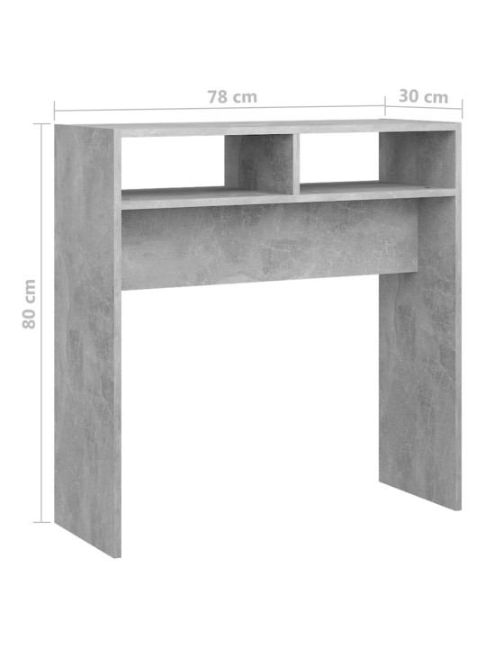 Konsolinis staliukas, betono pilkos spalvos, 78x30x80cm, MDP