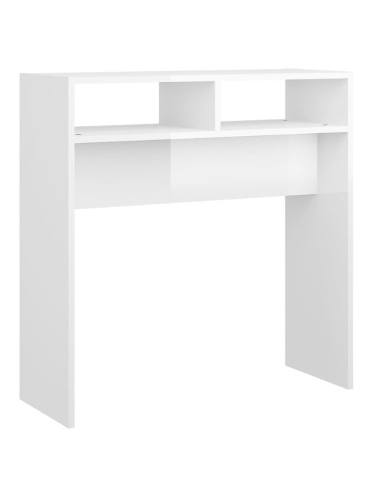 Konsolinis staliukas, baltas, 78x30x80cm, MDP, labai blizgus