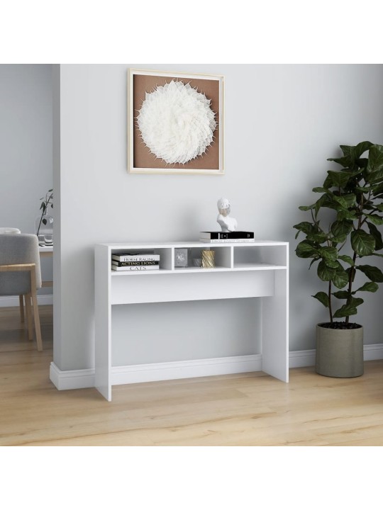Konsolinis staliukas, baltos spalvos, 105x30x80cm, MDP