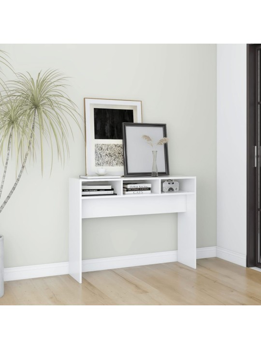Konsolinis staliukas, baltos spalvos, 105x30x80cm, MDP