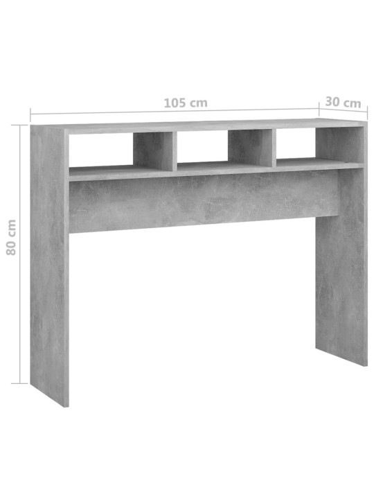 Konsolinis staliukas, betono pilkos spalvos, 105x30x80cm, MDP