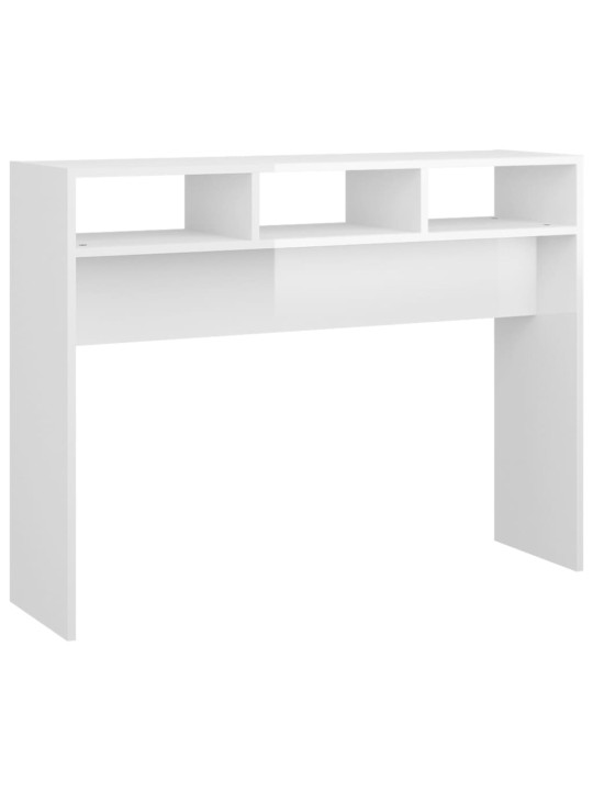 Konsolinis staliukas, baltas, 105x30x80cm, MDP, labai blizgus
