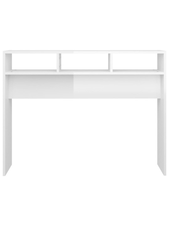 Konsolinis staliukas, baltas, 105x30x80cm, MDP, labai blizgus
