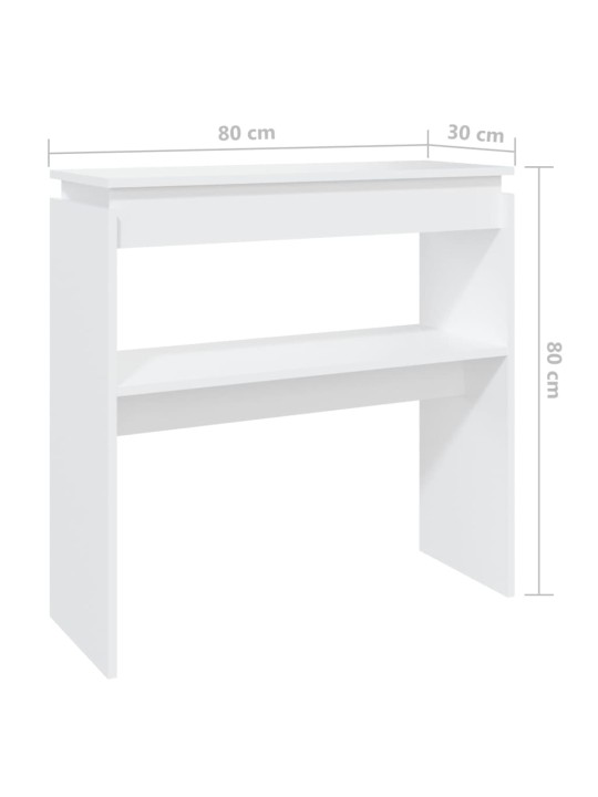 Konsolinis staliukas, baltos spalvos, 80x30x80cm, MDP
