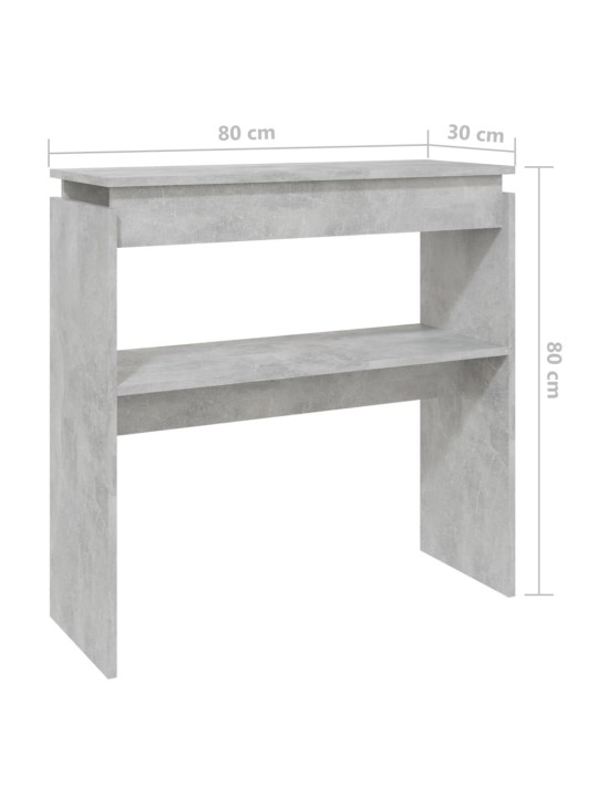 Konsolinis staliukas, betono, 80x30x80cm, apdirbta mediena